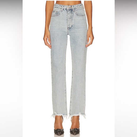 Revolve Superdown Marilyn Denim Jean in Light Blue Wash size 25 fringe detail - Picture 8 of 8